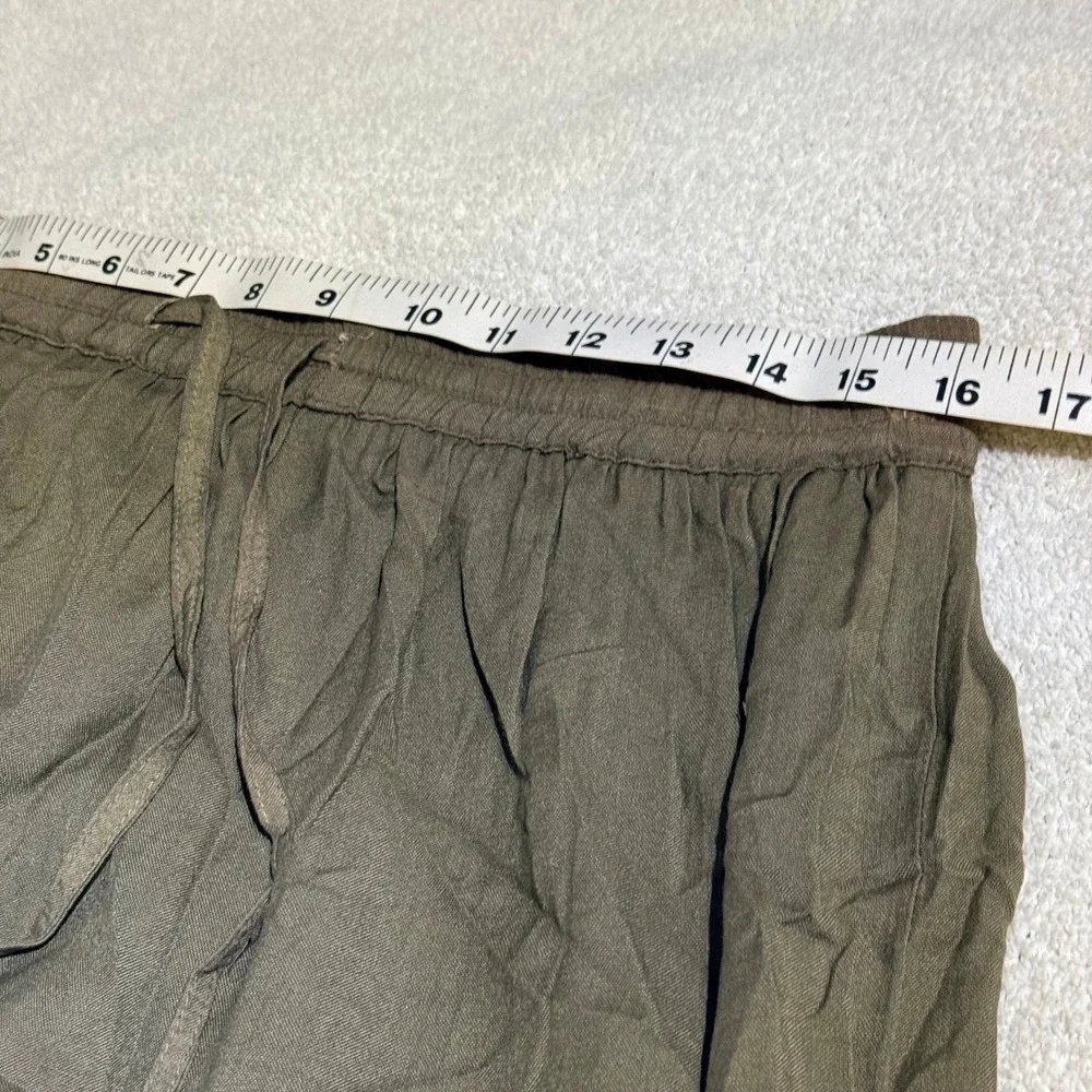 Rave Maxi Skirt Womens Size Medium Olive Green Embroidered Hem Rayon Boho